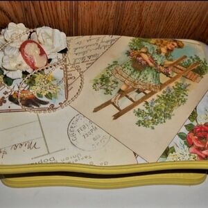 Vintage Floral Jewelry Box ~ Wooden Jewelry Box ~ Embellished ~ Jewelry Chest ~